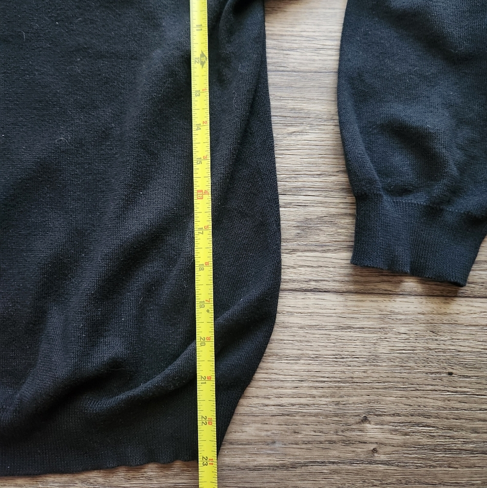 Polo Ralph Lauren Pima Cotton Sweater Men’s XL Solid Black Pony Logo V Neck - Picture 5 of 6